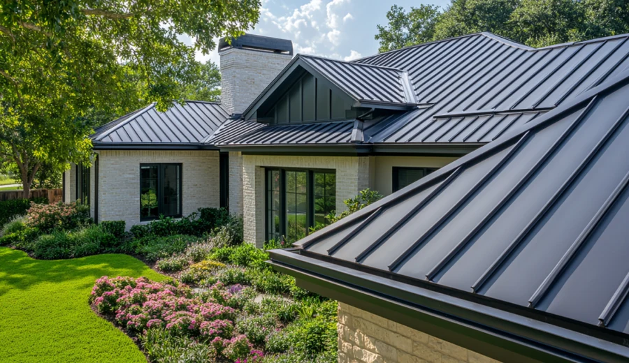 Standing seam metal roof on a home